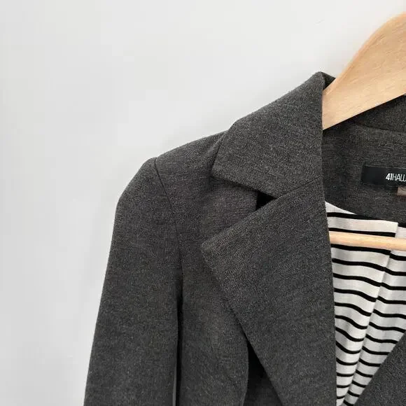 41HAWTHORN Stitch Fix Charcoal Gray Stretch Collared Blazer // XS - Picture 3 of 9